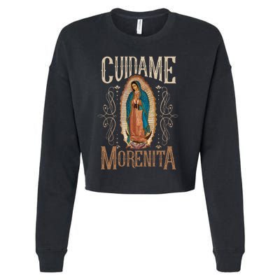 Virgen De Guadalupe. Cuídame Morenita Vintage Design Cropped Pullover Crew