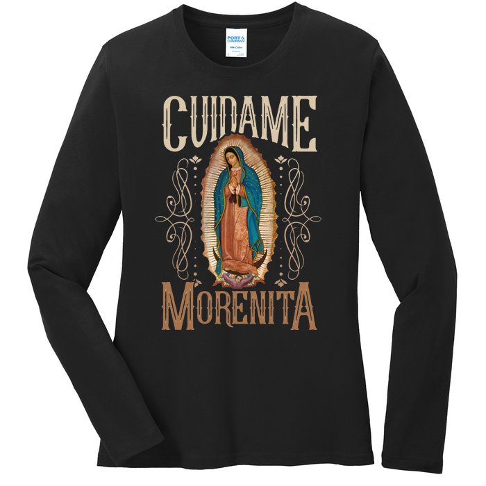 Virgen De Guadalupe. Cuídame Morenita Vintage Design Ladies Long Sleeve Shirt