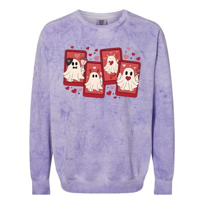 ValentineS Day Ghost Be My Boo Colorblast Crewneck Sweatshirt