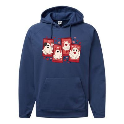 ValentineS Day Ghost Be My Boo Performance Fleece Hoodie