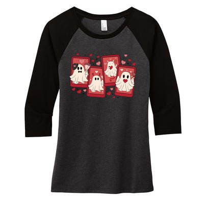 ValentineS Day Ghost Be My Boo Women's Tri-Blend 3/4-Sleeve Raglan Shirt