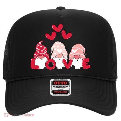 Valentines Day Gnomes High Crown Mesh Back Trucker Hat