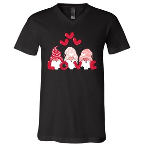 Valentines Day Gnomes V-Neck T-Shirt