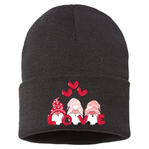 Valentines Day Gnomes Sustainable Knit Beanie