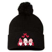 Valentines Day Gnomes Pom Pom 12in Knit Beanie