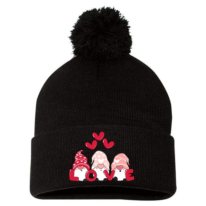 Valentines Day Gnomes Pom Pom 12in Knit Beanie