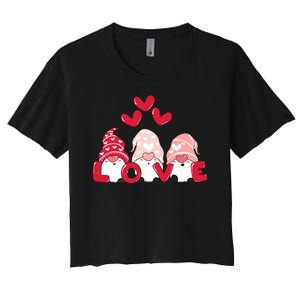 Valentines Day Gnomes Women's Crop Top Tee