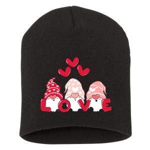 Valentines Day Gnomes Short Acrylic Beanie