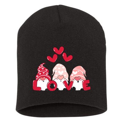 Valentines Day Gnomes Short Acrylic Beanie