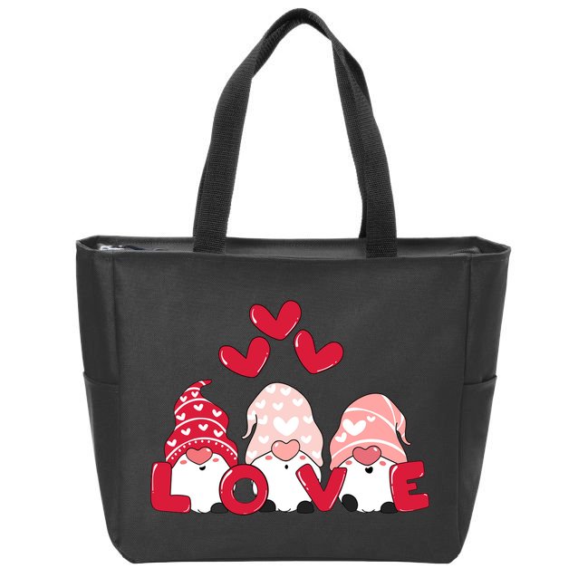 Valentines Day Gnomes Zip Tote Bag