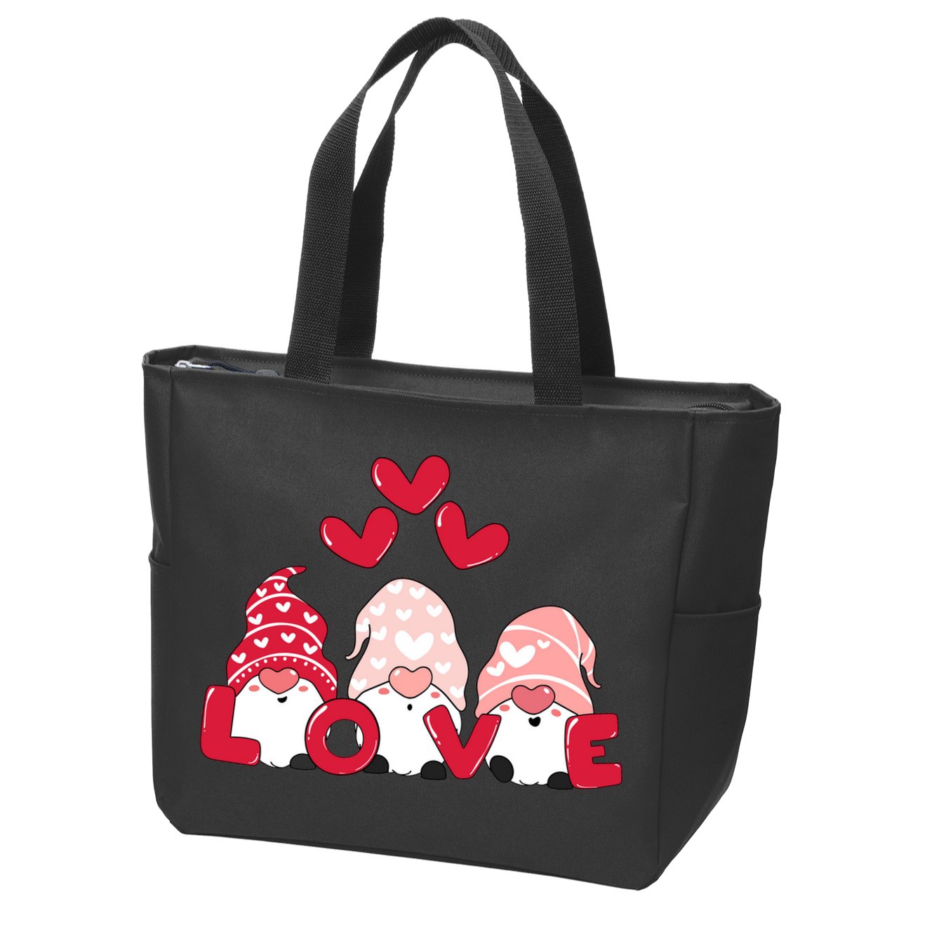 Valentines Day Gnomes Zip Tote Bag
