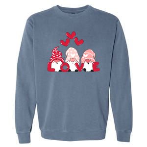 Valentines Day Gnomes Garment-Dyed Sweatshirt