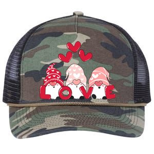 Valentines Day Gnomes Retro Rope Trucker Hat Cap