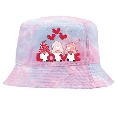 Valentines Day Gnomes Tie-Dyed Bucket Hat