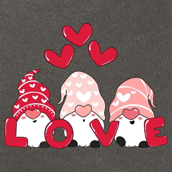 Valentines Day Gnomes Cotton Canvas Backpack