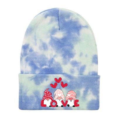 Valentines Day Gnomes Tie Dye 12in Knit Beanie