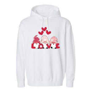 Valentines Day Gnomes Garment-Dyed Fleece Hoodie