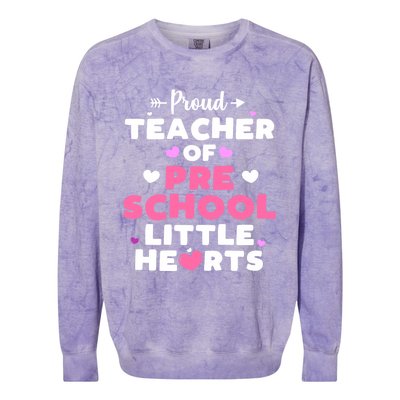 Valentines Day Gift For Teacher Preschool Teacher Funny Gift Colorblast Crewneck Sweatshirt