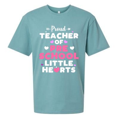 Valentines Day Gift For Teacher Preschool Teacher Funny Gift Sueded Cloud Jersey T-Shirt