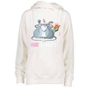 Valentine Day Gift Funny Rat Gift For Rat Lovers Gift Womens Funnel Neck Pullover Hood