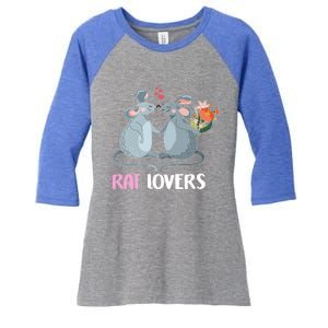 Valentine Day Gift Funny Rat Gift For Rat Lovers Gift Women's Tri-Blend 3/4-Sleeve Raglan Shirt