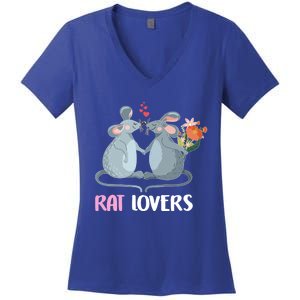 Valentine Day Gift Funny Rat Gift For Rat Lovers Gift Women's V-Neck T-Shirt