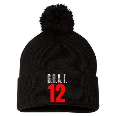 Vintage Distressed Goat 12 Pom Pom 12in Knit Beanie