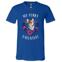 Valentine's Day Gift Corgi Dog Valentine Meaningful Gift V-Neck T-Shirt