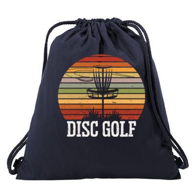 Vintage Disc Golf Basket Frisbee Gift Drawstring Bag