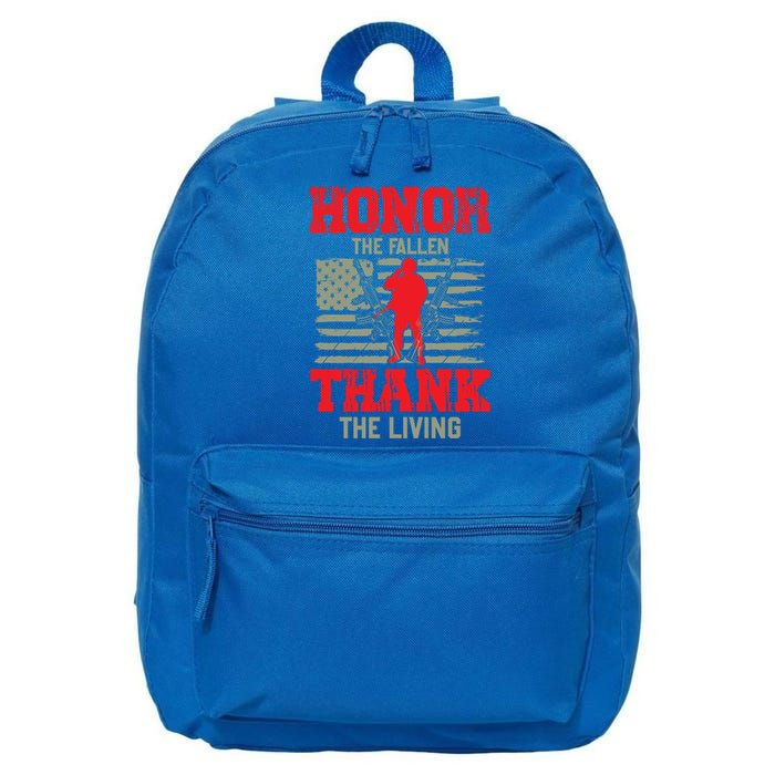 Veterans Day Gift Honor The Fallen Thank The Living Gift American Cute Gift 16 in Basic Backpack