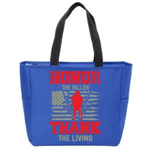 Veterans Day Gift Honor The Fallen Thank The Living Gift American Cute Gift Zip Tote Bag