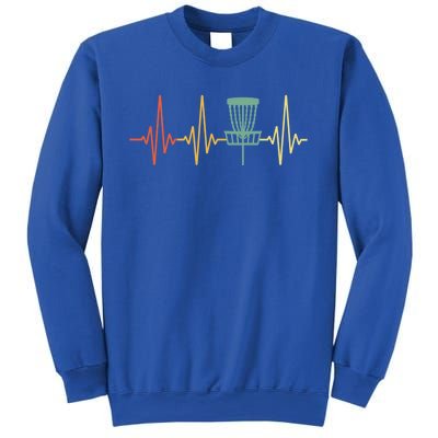 Vintage Disc Golf Retro Heartbeat Funny Gift Disc Golf Gift Sweatshirt