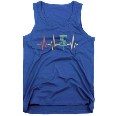 Vintage Disc Golf Retro Heartbeat Funny Gift Disc Golf Gift Tank Top