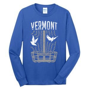 Vermont Disc Golf Player Breaking Chains Birdie Gift Tall Long Sleeve T-Shirt