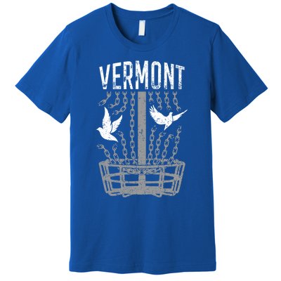 Vermont Disc Golf Player Breaking Chains Birdie Gift Premium T-Shirt