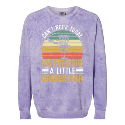 Vintage Disc Golf I'm Feeling A Little Under Par Golfing Basket Colorblast Crewneck Sweatshirt