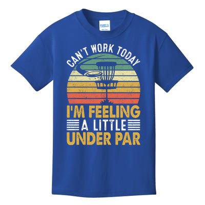 Vintage Disc Golf I'm Feeling A Little Under Par Golfing Basket Kids T-Shirt