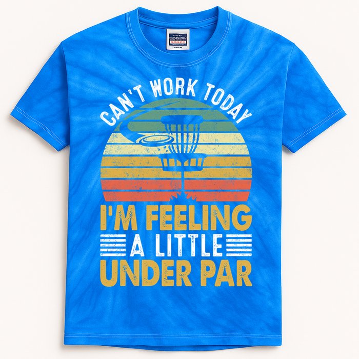 Vintage Disc Golf I'm Feeling A Little Under Par Golfing Basket Kids Tie-Dye T-Shirt