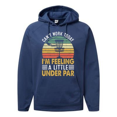 Vintage Disc Golf I'm Feeling A Little Under Par Golfing Basket Performance Fleece Hoodie