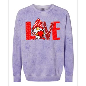 Valentines Day Gnome Love Funnys Love Colorblast Crewneck Sweatshirt