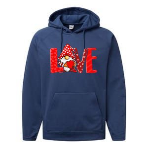 Valentines Day Gnome Love Funnys Love Performance Fleece Hoodie