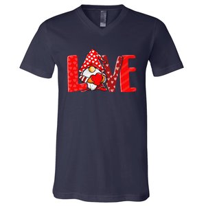 Valentines Day Gnome Love Funnys Love V-Neck T-Shirt