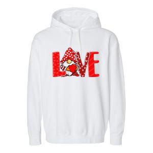 Valentines Day Gnome Love Funnys Love Garment-Dyed Fleece Hoodie