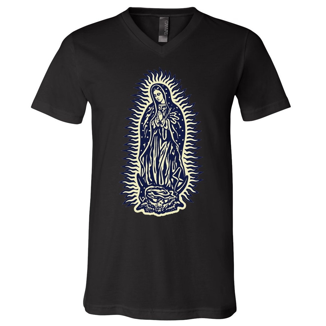 Virgen De Guadalupe. Mother Mary Virgin Mother. Christian. V-Neck T-Shirt