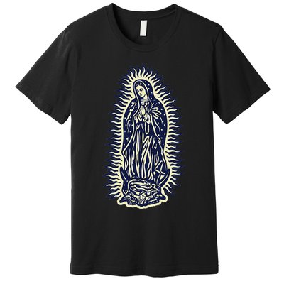 Virgen De Guadalupe. Mother Mary Virgin Mother. Christian. Premium T-Shirt