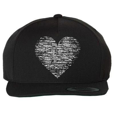 Valentines Day Graphic Cute Women Distressed Heart Red Wool Snapback Cap