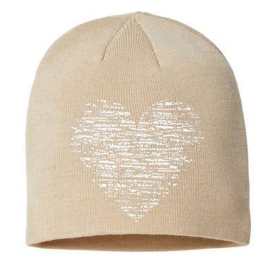 Valentines Day Graphic Cute Women Distressed Heart Red Sustainable Beanie