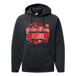 Valentines Day Galentines Gang Funny Valentine Performance Fleece Hoodie