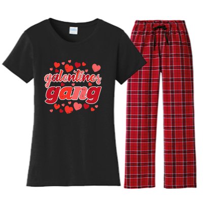 Valentines Day Galentines Gang Funny Valentine Women's Flannel Pajama Set