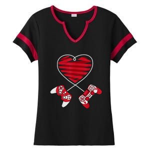 Valentines Day Gamer Shirt Controller Kids Boys Valentine Ladies Halftime Notch Neck Tee